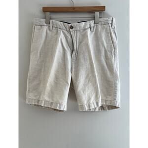 Nautica Linen & Cotton Casual Dress Golf Shorts Tan Size 38 SG